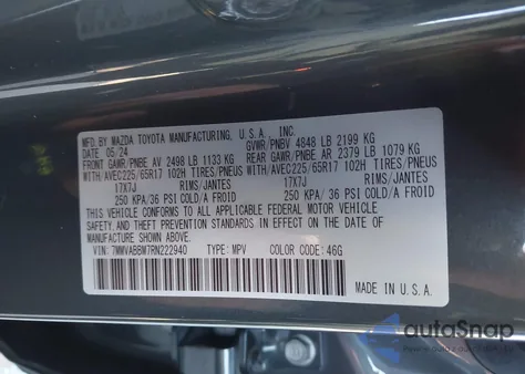 2024 Mazda Cx-50 2.5 S Preferred z USA, uszkodzony, nr VIN 7MMVABBM7RN222940